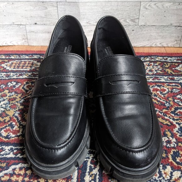 Faux Black Leather Loafers - Picture 2 of 4